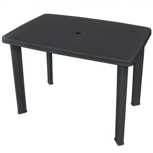 Diverse Hardware, Gartentisch 101 x 68 x 72 cm Kunststoff Anthrazitgrau