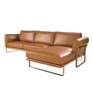 Angel cerda, ANGEL CERDA - Rechtes Chaiselongue-Sofa in Leder camel, One Size, Braun, ANGEL CERDA - Rechtes Chaiselongue-Sofa in Leder camel, One Size, Braun