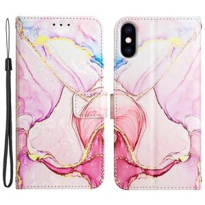 Cover-Discount, iPhone Xs / X- Leder Hülle Marble, 
