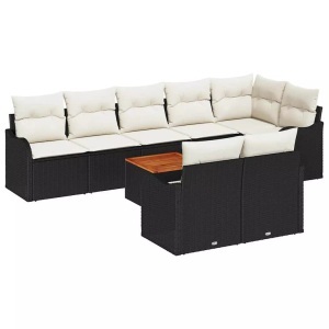 vidaXL, VidaXL - Garten-sofa poly-rattan, One Size, Schwarz