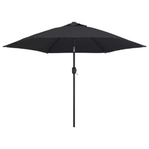 Diverse Hardware, Sonnenschirm mit LED-Leuchten und Stahlmast 300 cm Schwarz, vidaXL Sonnenschirm mit LED-Leuchten und Stahlmast 300 cm Schwarz