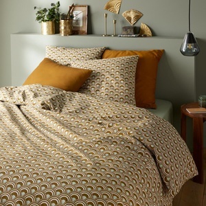 LA REDOUTE INTERIEURS, Bettwäsche Caletta Unisex Weiss Bedruckt 140x200 cm, La Redoute Intérieurs - Bettwäsche Caletta, 140x200 cm, Beige