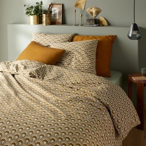 LA REDOUTE INTERIEURS, Bettwäsche Caletta Unisex Weiss Bedruckt 140x200 cm, La Redoute Intérieurs - Bettwäsche Caletta, 140x200 cm, Beige