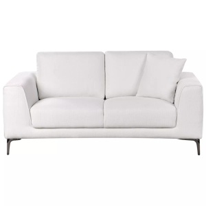 Beliani, Beliani - 2 Sitzer Sofa aus Stoff Minimalistisch REINEN, One Size, Weiss Bunt