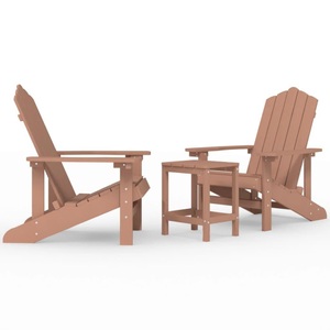 vidaXL, vidaXL Adirondack-Gartenstühle mit Tisch HDPE Braun