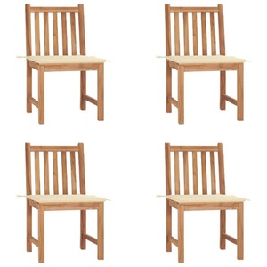 vidaXL, vidaXL Gartenstühle 4 Stk. mit Kissen Massivholz Teak