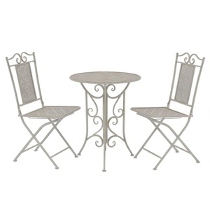 Diverse Hardware, 3-tlg. Bistro-Set Stahl Grau, vidaXL 3-tlg. Bistro-Set Stahl Grau