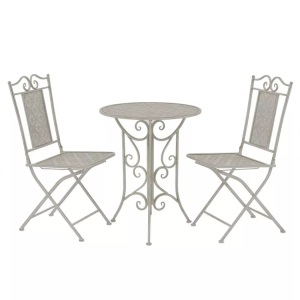 Diverse Hardware, 3-tlg. Bistro-Set Stahl Grau, vidaXL 3-tlg. Bistro-Set Stahl Grau