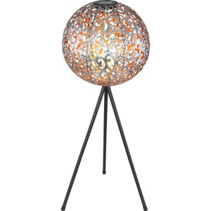 mutoni light, Solarleuchte Metall schwarz 1xLED, Globo Solarleuchte , 336340 , Silberfarben , Metall , 80 cm , mit Schalter , 004558358307