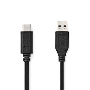 USB-Kabel | USB 3.2 Gen 2 | USB-A-Stecker | USB-C?-Stecker | 60 W | 10 Gbit/s | Vernickelt | 1,00m | Rund | PVC | Schwarz | Etikett