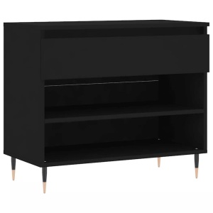 vidaXL, vidaXL Schuhregal Schwarz 70x36x60 cm Holzwerkstoff, vidaXL Schuhregal Schwarz 70x36x60 cm Holzwerkstoff