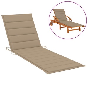 vidaXL, vidaXL Sonnenliegen-Auflage Beige 200x50x4 cm Stoff, vidaXL Sonnenliegen-Auflage Beige 200x50x3 cm Oxford-Gewebe