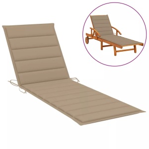 vidaXL, vidaXL Sonnenliegen-Auflage Beige 200x50x4 cm Stoff, vidaXL Sonnenliegen-Auflage Beige 200x50x3 cm Oxford-Gewebe