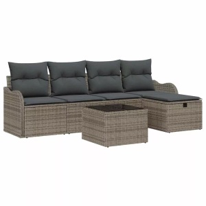 vidaXL, VidaXL - Outdoor-sofa poly-rattan, One Size, Grau, VidaXL - Gartenmöbel poly-rattan, One Size, Grau