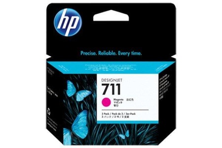 Hp, HP 711 Cz135A 3er-Pack magenta Tintenpatrone, Hewlett Packard Tintenpatrone, rot, No.711, CZ135A, (3 x 29ml)