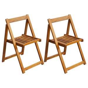 vidaXL, vidaXL Klappbare Gartenstühle 2 Stk. Massivholz Akazie, 