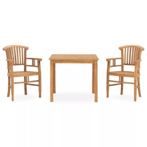 vidaXL, vidaXL 3-tlg. Garten-Essgruppe Massivholz Teak, vidaXL 3-tlg. Garten-Essgruppe Massivholz Teak