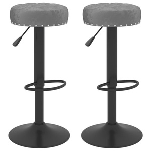 vidaXL, vidaXL Barhocker 2 Stk. Dunkelgrau Samt, vidaXL Barhocker 2 Stk. Dunkelgrau Samt