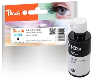Peach, Peach Tintenbehälter schwarz kompatibel zu HP 1VV24AE, 32XL, Peach Tinte HP 32XL (1VV24AE) Black