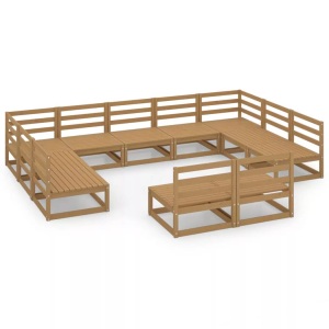 vidaXL, vidaXL 11-tlg. Garten-Lounge-Set Massivholz Kiefer, vidaXL 11-tlg. Garten-Lounge-Set Massivholz Kiefer