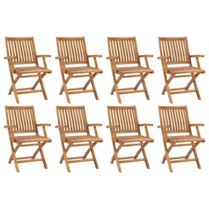 vidaXL, vidaXL Klappbare Gartenstühle 8 Stk. Massivholz Teak