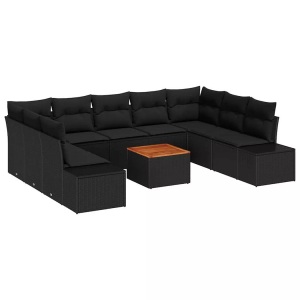 vidaXL, VidaXL - Garten-sofa poly-rattan, One Size, Schwarz
