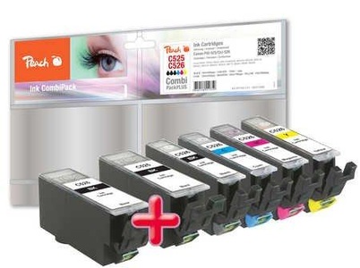 Peach, Peach Combi PackPLUS n zu Cli-526/pgi-525 Tintenpatrone, Peach Tintenset Canon CLI-526/PGI-525 C, M, Y, 2x BK