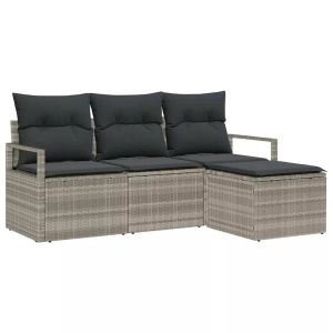 vidaXL, VidaXL - Garten-sofa poly-rattan, One Size, Grau