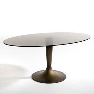 AM.PM, Tisch ''Seona'', ovale Rauchglasplatte, AM.PM - Tisch mit ovaler Rauchglasplatte Seona, 5P, Braun