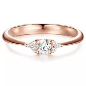 Tresor 1934, Damen Ring Damen Goldrosa 52, Trilani - Ring, 52, Goldrosa