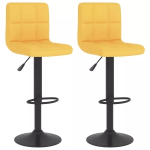 vidaXL, vidaXL Barhocker 2 Stk. Senfgelb Stoff, vidaXL Barhocker 2 Stk. Senfgelb Stoff