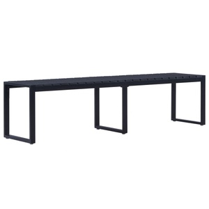 vidaXL, vidaXL Gartenbank 180 cm PS-Platte Schwarz, vidaXL Gartenbank 180 cm PS-Platte Schwarz