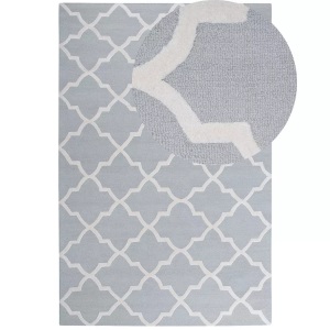 Beliani, Beliani Teppich grau 200 x 300 cm Kurzflor SILVAN, Beliani - Teppich aus Wolle Skandinavisch SILVAN, 300cm, Rauch