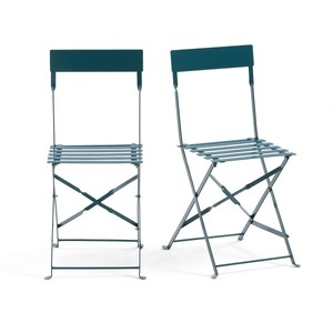 LA REDOUTE INTERIEURS, 2 Klappstühle, Metall, La Redoute Intérieurs - 2er-Set Klappstühle Ozevan, One Size, Blau