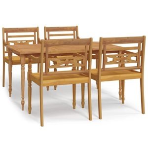 vidaXL, vidaXL 5-tlg. Garten-Essgruppe Massivholz Teak