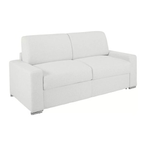 LINEA SOFA, LINEA SOFA - Schlafsofa mit Matratze 3-Sitzer Kunstleder - Weiß - Liegefläche mit Lattenrost: 140 cm - Matratzenhöhe: 14 cm mit Memory Schaum - CALITO, One Size, Weiss, LINEA SOFA - Schlafsofa mit Matratze 3-Sitzer Kunstleder - Weiß - Liegefläche mit Lattenrost: 140 cm - Matratzenhöhe: 14 cm mit Memory Schaum - CALITO, One Size, Weiss