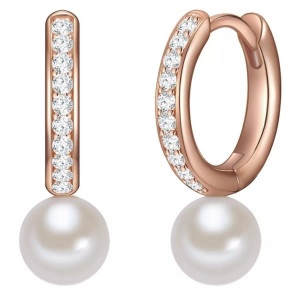 Valero Pearls, Damen Creolen Damen Goldrosa 20mm, Valero Pearls - Creolen, 20mm, Goldrosa