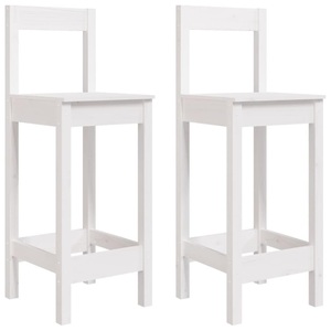 vidaXL, vidaXL Barstühle 2 Stk. Weiß 40x41,5x112 cm Massivholz Kiefer