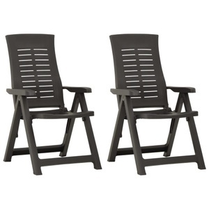 vidaXL, vidaXL Verstellbare Gartenstühle 2 Stk. Kunststoff Anthrazit, 