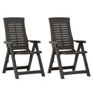 vidaXL, vidaXL Verstellbare Gartenstühle 2 Stk. Kunststoff Anthrazit