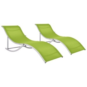 vidaXL, vidaXL Klappbare Sonnenliegen 2 Stk. Grün Textilene, vidaXL Klappbare Sonnenliegen 2 Stk. Grün Textilene