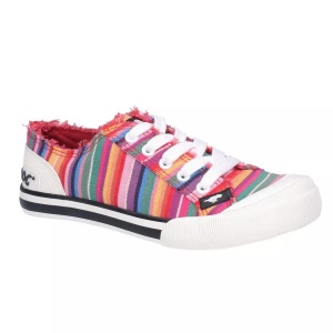 Rocket Dog, Stoffsneaker Jazzin Eden Gestreift, Zum Schnüren Damen Rot Bunt 39, Rocket Dog - StoffSneaker Jazzin Eden gestreift, zum Schnüren, für Damen, Rot Bunt, Größe 39