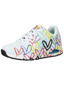 Skechers, Skechers Wedgesneaker »UNO-SPREAD THE LOVE«, mit auffälligem Graffiti-Print, Skechers Uno Sneaker Damen