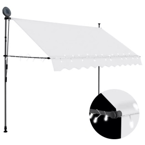 Diverse Hardware, Einziehbare Markise Handbetrieben mit LED 300 cm Creme, vidaXL Einziehbare Markise Handbetrieben mit LED 300 cm Creme