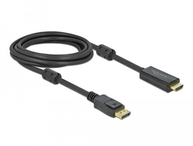 Delock, DeLock 85957 - Aktives DisplayPort 1.2 zu HDMI Kabel 4K 60 Hz - 3 m, Delock Kabel aktiv DisplayPort - HDMI, 3 m
