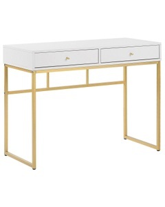 Beliani, Schreibtisch aus MDF-Platte Skandinavisch DAPHNE Schreibtisch aus MDF-Platte Skandinavisch DAPHNE, Beliani - Schreibtisch aus MDF-Platte Glamourös DAPHNE, One Size, Weiss Bunt