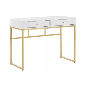 Beliani, Schreibtisch aus MDF-Platte Skandinavisch DAPHNE Schreibtisch aus MDF-Platte Skandinavisch DAPHNE, Beliani - Schreibtisch aus MDF-Platte Glamourös DAPHNE, One Size, Weiss Bunt