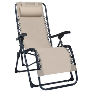 Diverse Hardware, Klappbarer Liegestuhl Creme Textilene, 