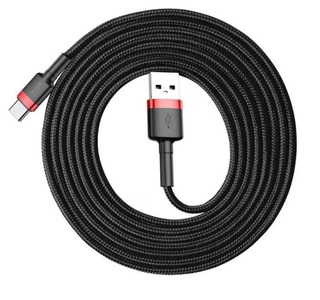 Acer,Amazon,Apple,Asus,Blackberry,CAT,Emporia,Google,HP,HTC,Huawei,Lenovo,LG,Microsoft,Motorola,Nokia,OnePlus,Oppo,Samsung,Sony,Wiko,Xiaomi, Baseus - (3m / 2A) USB C auf USB 480Mbps Schnellladekabel Datenkabel - Schwarz / Rot, 