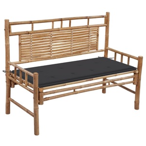 vidaXL, vidaXL Gartenbank mit Auflage 120 cm Bambus
